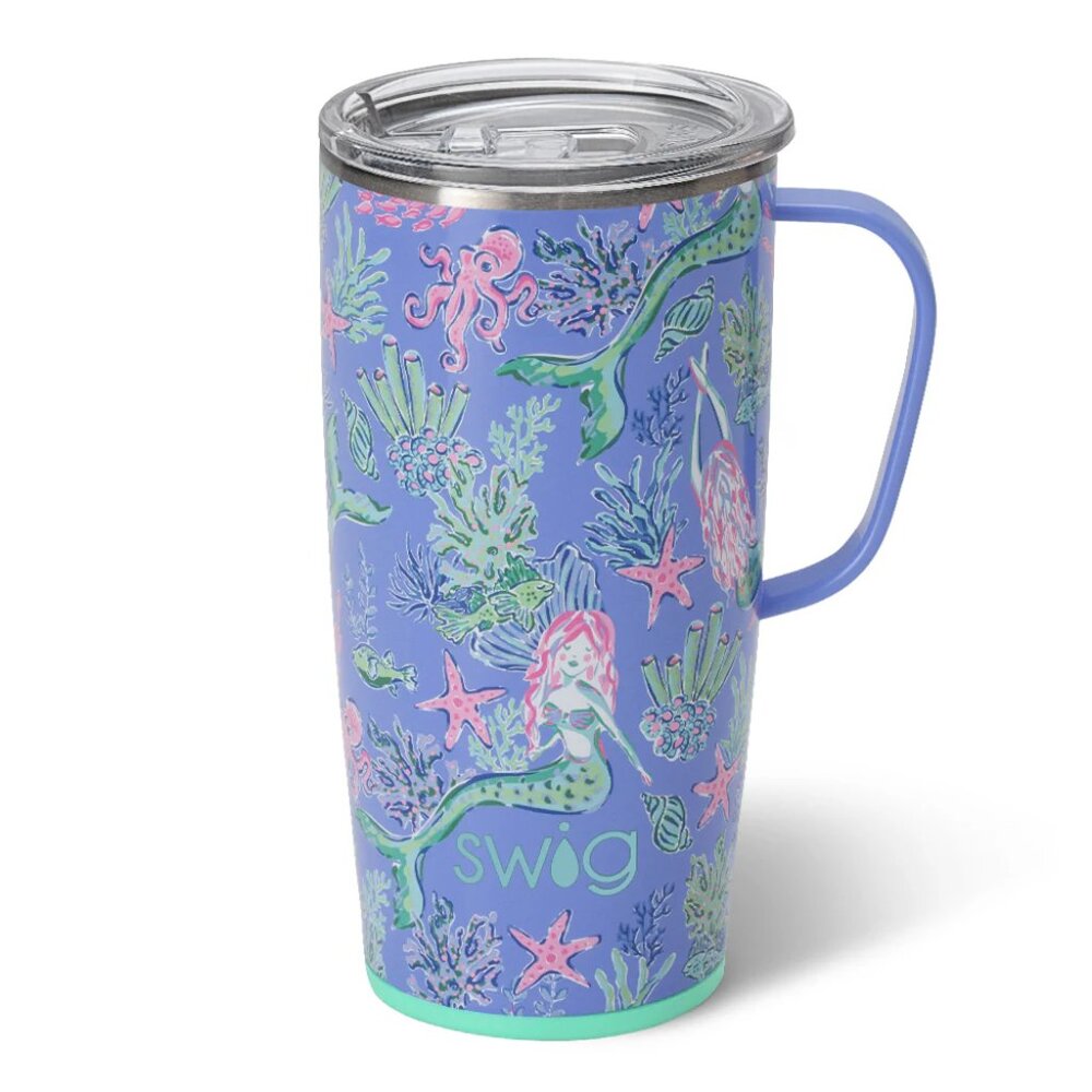 Swig Life UNDER THE SEA Travel Mug 22oz ~ Mermaid ~ Purple/Green/Pink ~ NWT - Picture 1 of 1